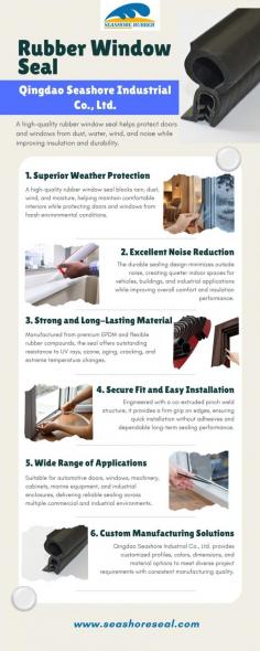 Choose a high-quality rubber window seal from Qingdao Seashore Industrial Co., Ltd. for dependable sealing performance in automotive, industrial, and architectural applications. Manufactured with durable co-extruded rubber, this rubber window seal helps block dust, water, noise, and vibration while ensuring a secure fit around doors and windows.