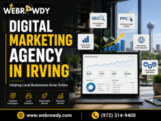 WebRowdy is a digital marketing agency in Irving helping businesses improve online visibility, attract quality leads, and grow through SEO, paid ads, content marketing, local SEO, and website-focused strategies. With a results-driven approach and tailored digital solutions, WebRowdy supports brands looking to build a stronger online presence and reach more customers. Call (972) 314-9400.
