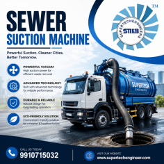 Looking for a reliable Sewer Suction Machine for municipal, industrial, or commercial cleaning applications? Our advanced sewer suction machines are designed to efficiently remove sludge, silt, sewage, and other waste materials from sewer lines, septic tanks, manholes, storm drains, and underground pipelines. Built with powerful vacuum technology, robust construction, and user-friendly controls, these machines deliver high performance with minimal maintenance. Ideal for municipalities, contractors, industrial facilities, and waste management companies, they ensure faster operations, improved productivity, and environmentally responsible waste collection. Engineered for durability and dependable performance, our sewer suction machines are the perfect solution for demanding cleaning and maintenance tasks.