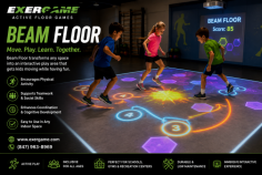 Discover Beam Floor from Exergame Fitness, an interactive projection system that transforms floors into engaging game and movement experiences. It encourages physical activity, coordination, teamwork, and participation in schools, recreation centers, fitness facilities, and community spaces. Call (847) 963-8969 for product details.