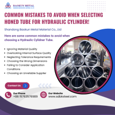 Common Mistakes to Avoid When Selecting Honed Tube for Hydraulic Cylinder!
Choosing the right Honed Tube for Hydraulic Cylinder is essential for achieving reliable performance, smooth movement, and long service life. The cylinder tube directly affects sealing, piston movement, pressure resistance, and overall hydraulic efficiency. However, selecting the wrong tube can lead to premature wear, leakage, reduced performance, and unnecessary maintenance costs. Here are some common mistakes to avoid when choosing a Hydraulic Cylidner Tube.
1. Ignoring Material Quality
One of the biggest mistakes is choosing a tube based only on price. Low-quality steel may have inconsistent mechanical properties or insufficient strength for demanding hydraulic applications. Select a honed tube manufactured from suitable steel grades with reliable strength, toughness, and durability.
2. Overlooking Internal Surface Quality
The internal surface finish is critical for proper piston and seal operation. Excessive roughness, scratches, or dimensional inconsistencies can increase friction and accelerate seal wear. A quality Honed Tube for Hydraulic Cylinder should provide a precise, smooth internal surface suitable for hydraulic sealing systems.
Also Read: https://www.diigo.com/item/note/b5tqp/vpq5?k=b4029e69665557808891b5d0bd86df14
3. Neglecting Tolerance Requirements
Hydraulic cylinders require accurate dimensions to ensure proper alignment between the tube, piston, and seals. Ignoring tolerance specifications can result in uneven movement, leakage, or reduced efficiency. Choose tubes manufactured with controlled dimensional accuracy for dependable assembly.
4. Choosing the Wrong Dimensions
Incorrect inner diameter, outer diameter, or wall thickness can affect cylinder performance and pressure capability. Always consider the required bore size, operating pressure, stroke, and installation conditions before selecting a Hydraulic Cylidner Tube.
5. Failing to Consider Application Conditions
Different hydraulic systems operate under different loads, pressures, temperatures, and environmental conditions. Selecting a tube without considering these factors can shorten its service life. Evaluate the working environment and operating requirements before making a final selection.
6. Choosing an Unreliable Supplier
Supplier quality is just as important as product specifications. Look for manufacturers with experience in precision hydraulic tubes, strict quality control, and customization capabilities.
For reliable hydraulic cylinder performance, selecting the correct honed tube is an important investment. Shandong Baokun Metal Material Co., Ltd. provides hydraulic cylinder tubes designed for precision, durability, and consistent performance. Visit the product page to learn more about its Honed Tube for Hydraulic Cylinder solutions: click here https://tinyurl.com/3mhs36xp. Also call now at +86 15763576989 or email us at info@sdbkmetal.com