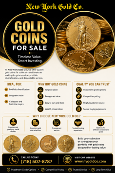 Explore a wide selection of gold coins for sale from New York Gold Co., including investment-grade options for collectors and precious metal buyers. Find quality gold coins suited to different budgets and portfolio goals with competitive pricing and dependable service. Whether you are buying your first gold coin or expanding an existing collection, discover options designed for long-term value. Call (718) 507-8787 to learn more.