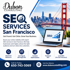 Boost your business visibility with professional SEO Services in San Francisco designed to increase search rankings, drive organic traffic, and generate quality leads. Comprehensive SEO solutions include keyword research, on-page optimization, technical SEO, local SEO, content marketing, link building, and performance tracking to improve your website's online presence. Using data-driven strategies and industry best practices, experienced SEO professionals help businesses attract more customers and achieve sustainable growth. Choose a trusted SEO services provider in San Francisco to strengthen your digital presence and stay ahead in a competitive market.