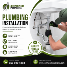 Ensure your plumbing system is built for long-term performance with professional Plumbing Installation services for residential and commercial properties. From new pipe installations and fixture fittings to water heaters, faucets, sinks, toilets, and complete plumbing systems, experienced plumbers deliver precise workmanship using high-quality materials. Every installation is completed to meet industry standards, ensuring efficiency, reliability, and lasting performance. Choose trusted plumbing installation services for dependable solutions, expert craftsmanship, and a plumbing system you can rely on for years to come.